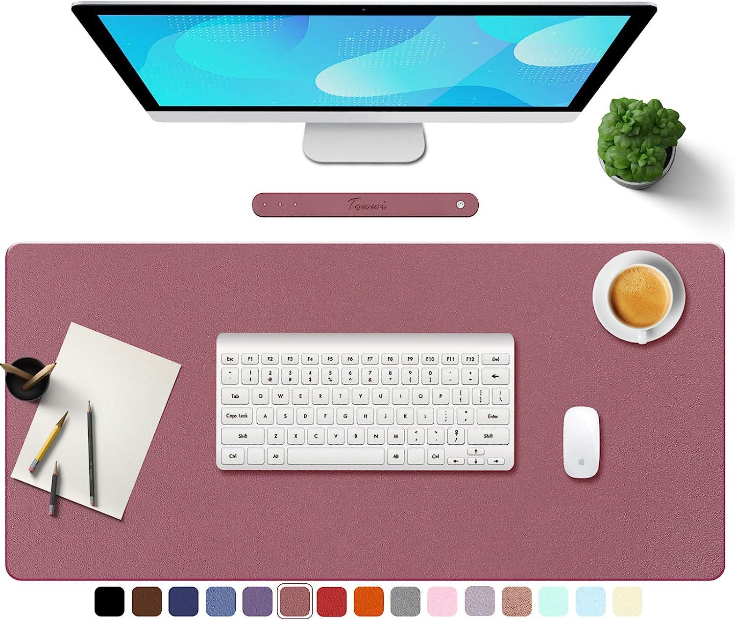TOWWI PU Leather Desk Pad with Suede Base, Multi-Color 32\