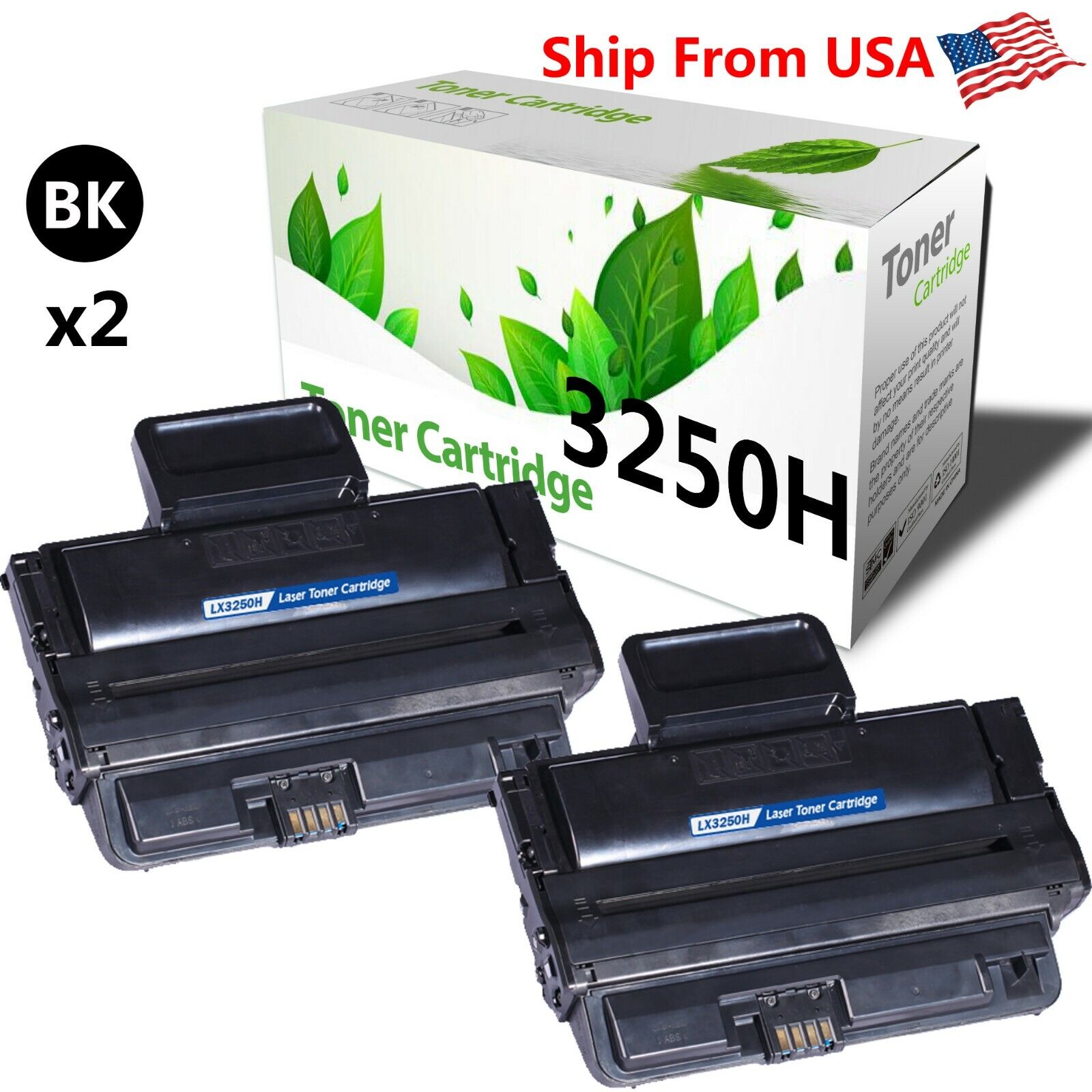 2-PacK 3250H 3250 Toner Cartridge Fit For Xerox Phaser 3250DN 3250 3250D Printer