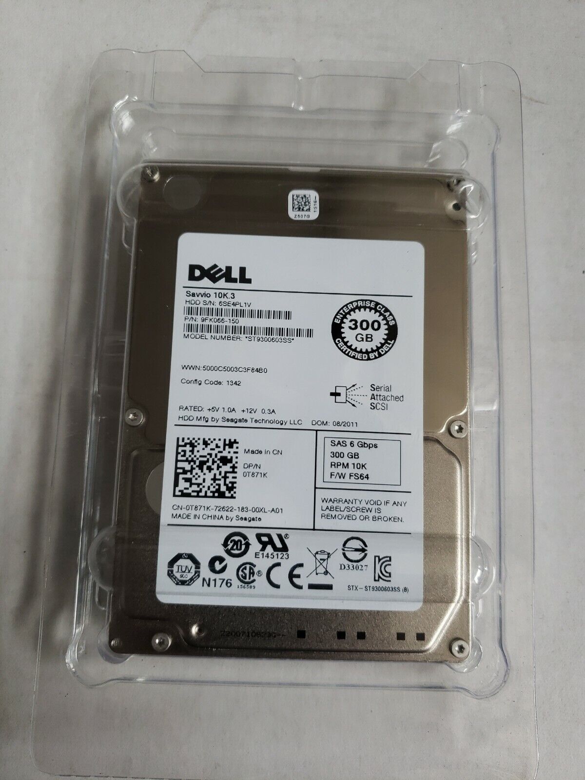 LOT OF 10 Dell 300GB ST9300603SS 10K.3 SAVVIO  RPM 6Gb/s 2.5