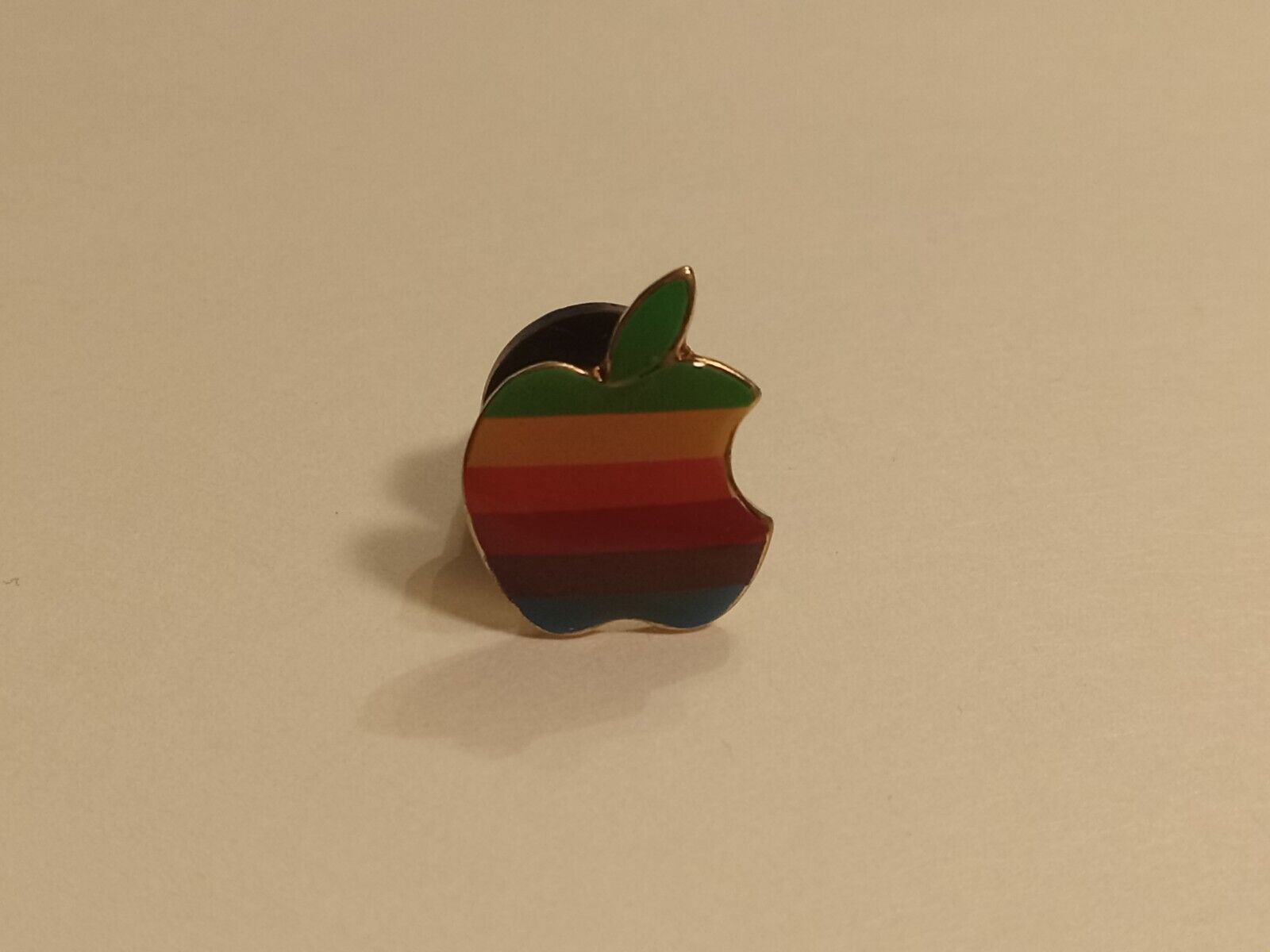 Apple Macintosh 1980s Rainbow Logo Registered Vintage Enamel Lapel Pin Brooch