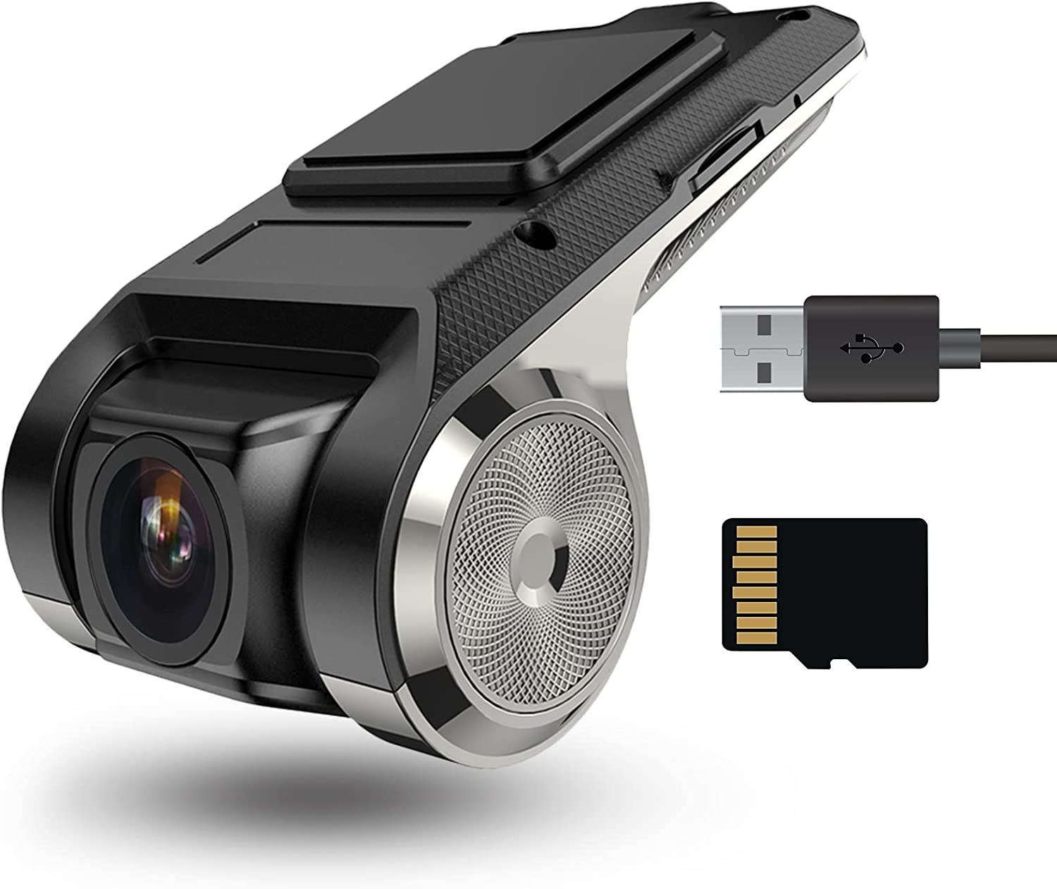USB DVR On-Dash Camera - Loop Recording Dashcam with 32GB SD Card 24H Parking Mo