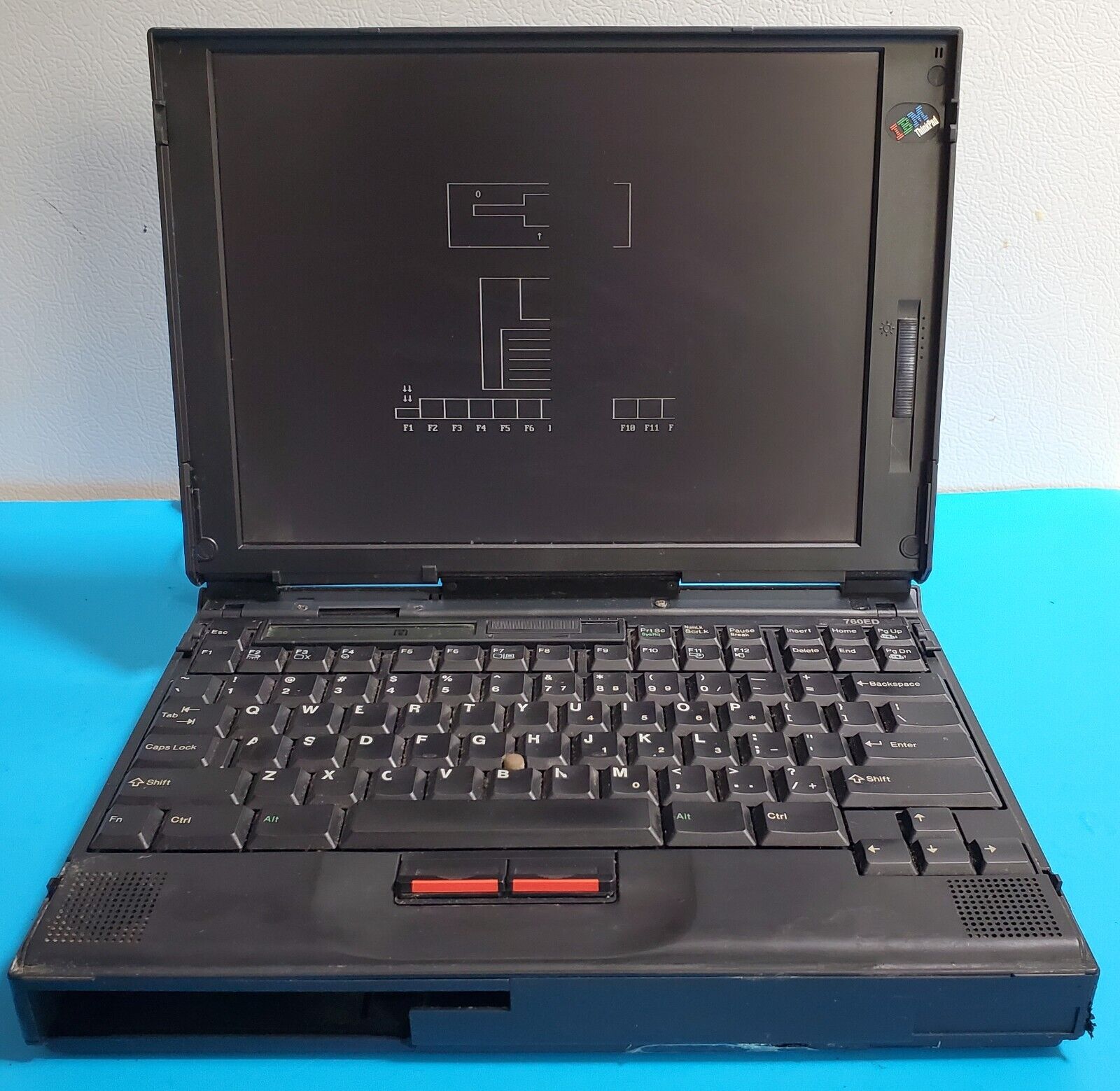 Vintage IBM Thinkpad 760ED Pentium Laptop Computer - Powers On - Screen Issue