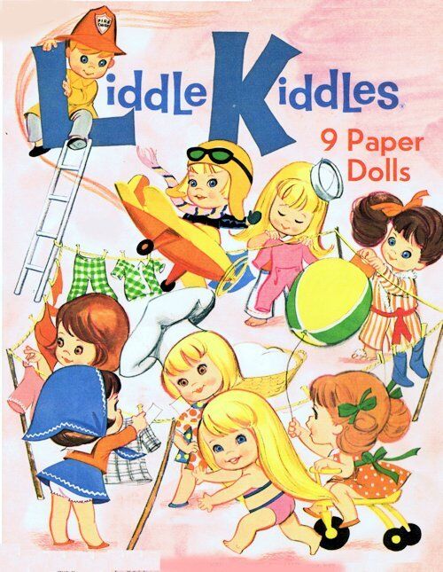 9 Vintage Liddle Kiddles Paper Doll Books On CD