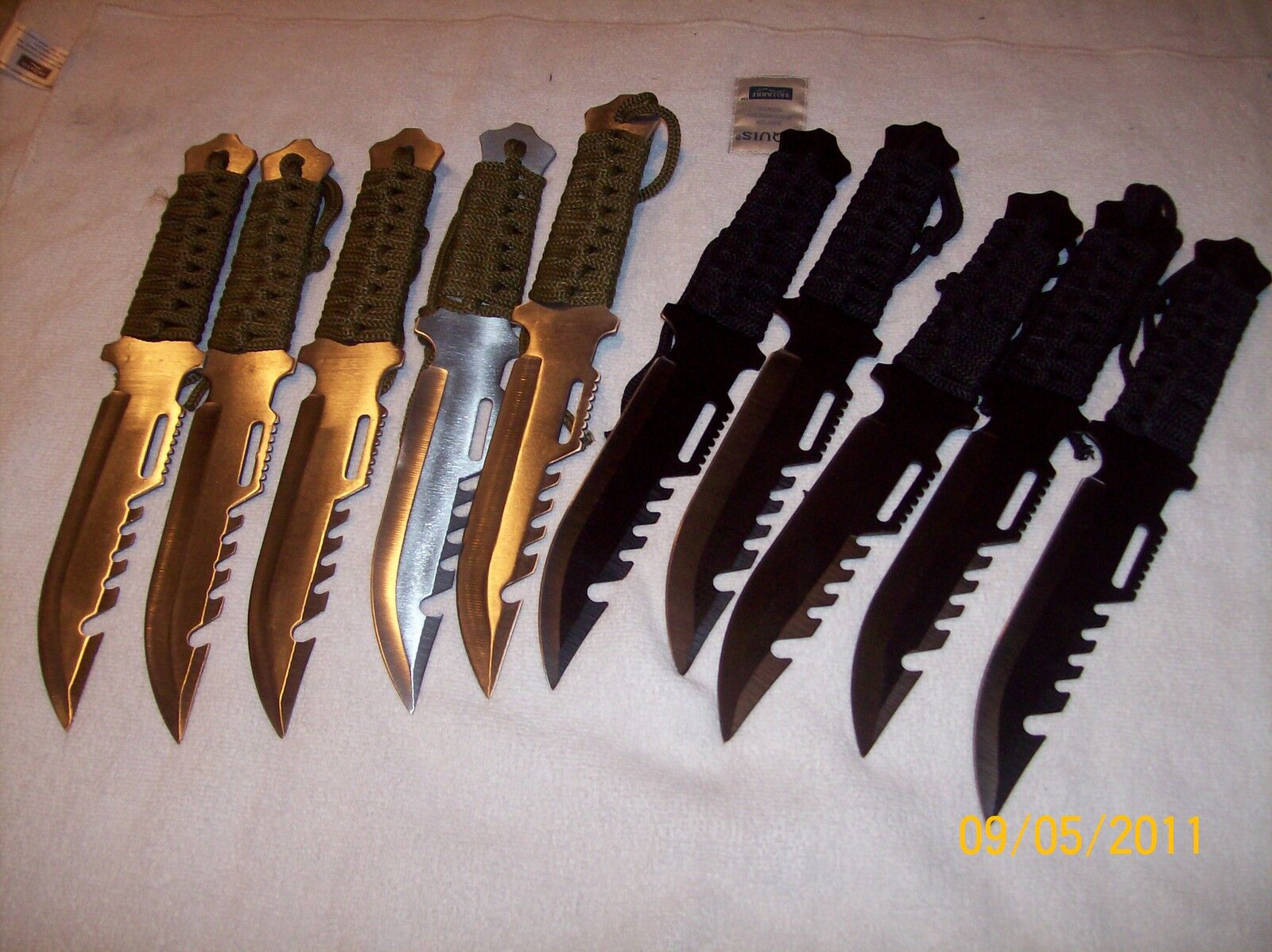 10 Hunting Lightweight Survival knives 5 BLACK 5 SILVER COLOR Wholesale Bug Out