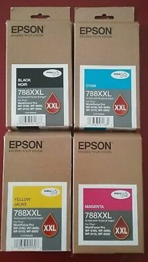 SET 4 New Genuine Factory Sealed Epson 788XXL High Yield Inkjet Cartridges 2020