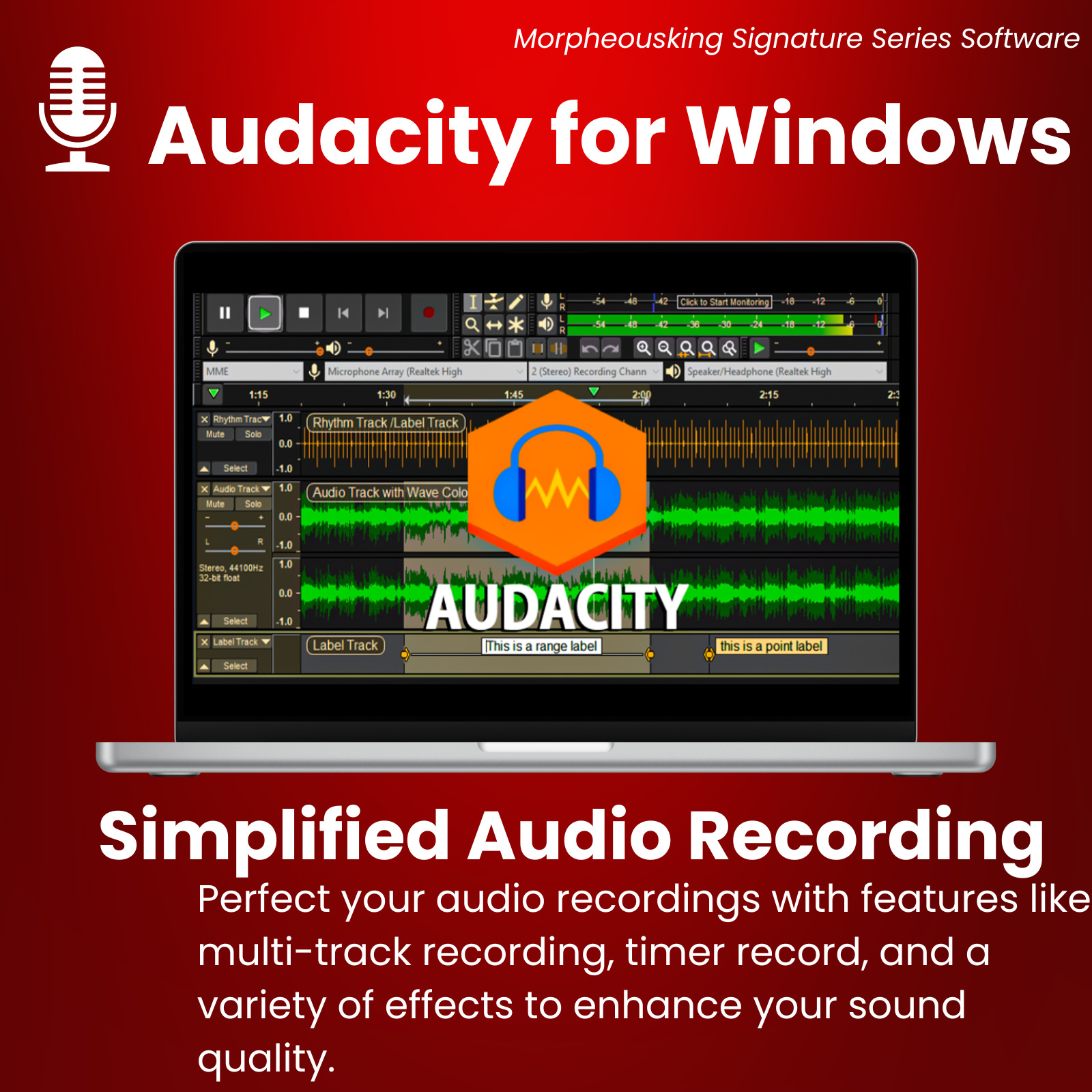 Audacity Professional 2023 Audio & Music Editing Recording Software Windows