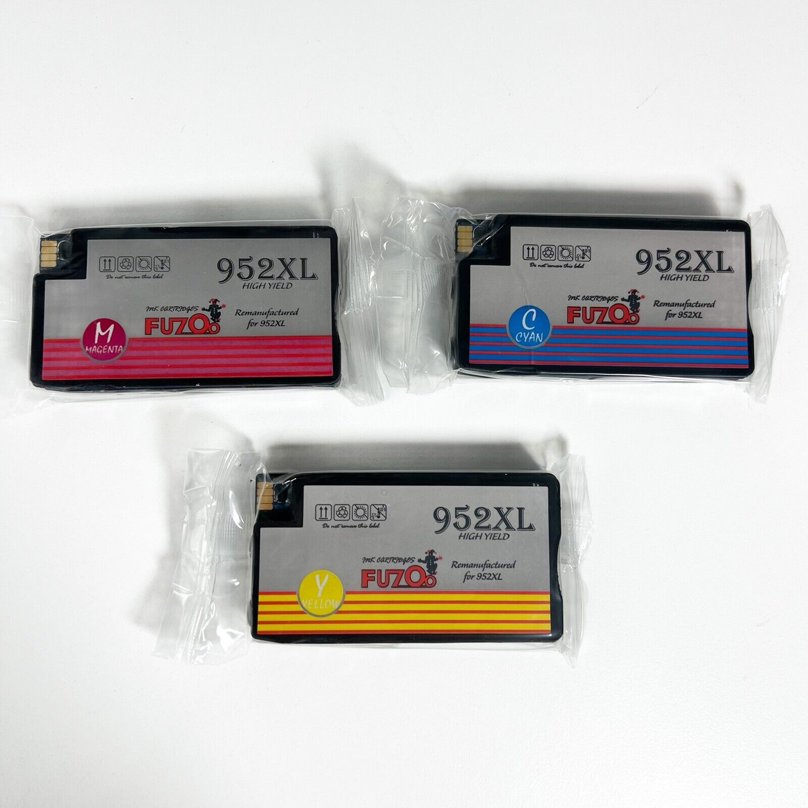 952XL Fuzoo Magenta/Cyan/Yellow Ink Cartridges. Replacement for HP 952XL NEW