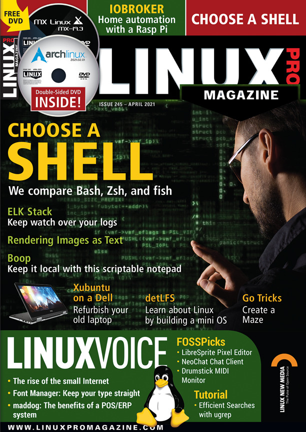 LINUX PRO MAGAZINE | APR 2021 | CHOOSE A SHELL - ARCHLINUX CD INCLUDED