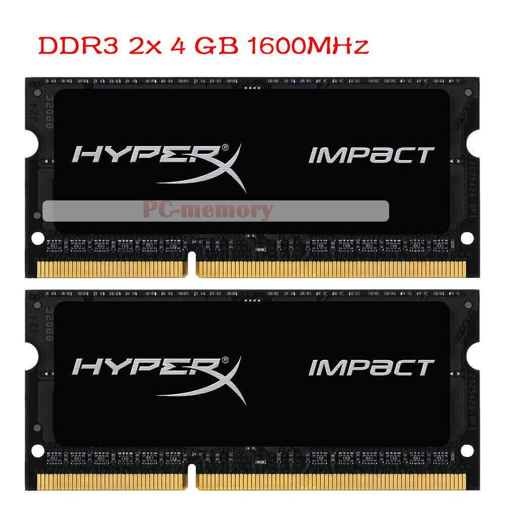 8GB (2x 4GB) Hyperx 2RX8 DDR3 1600MHz PC3-12800S SO-DIMM Laptop RAM Memory 4G