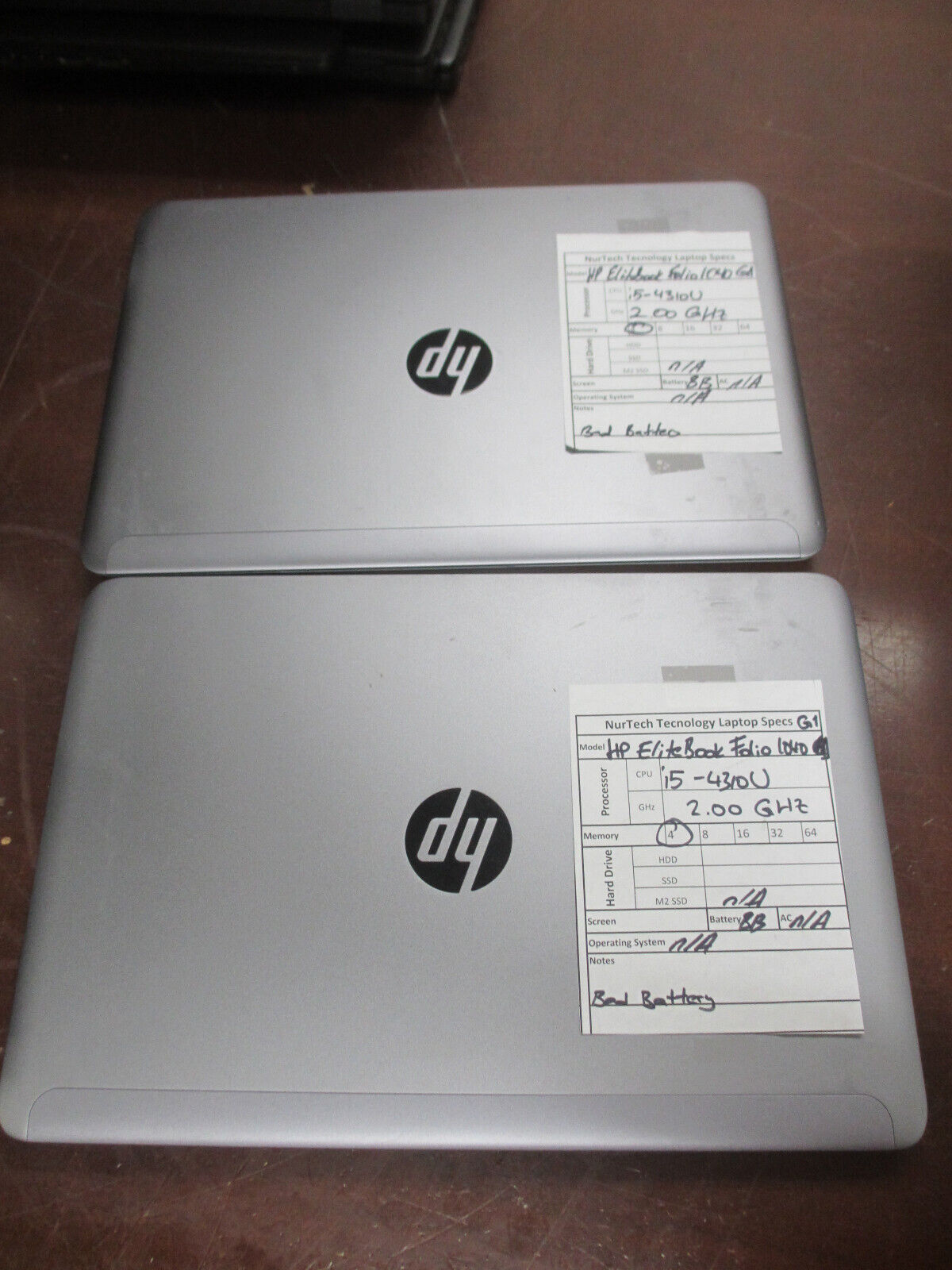 Lot of 2 HP Elitebook  Folio 1040 G1 i5 4310U 2.00GHZ 4GB Laptop [NO HDD/OS/AC]