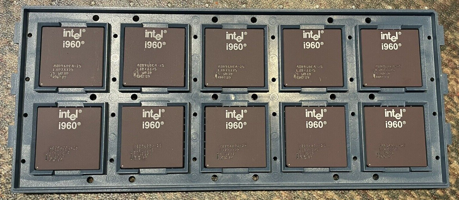 NOS NEW Lot of 10 Intel i960 A80960CA25 GOLD CAP CPUs