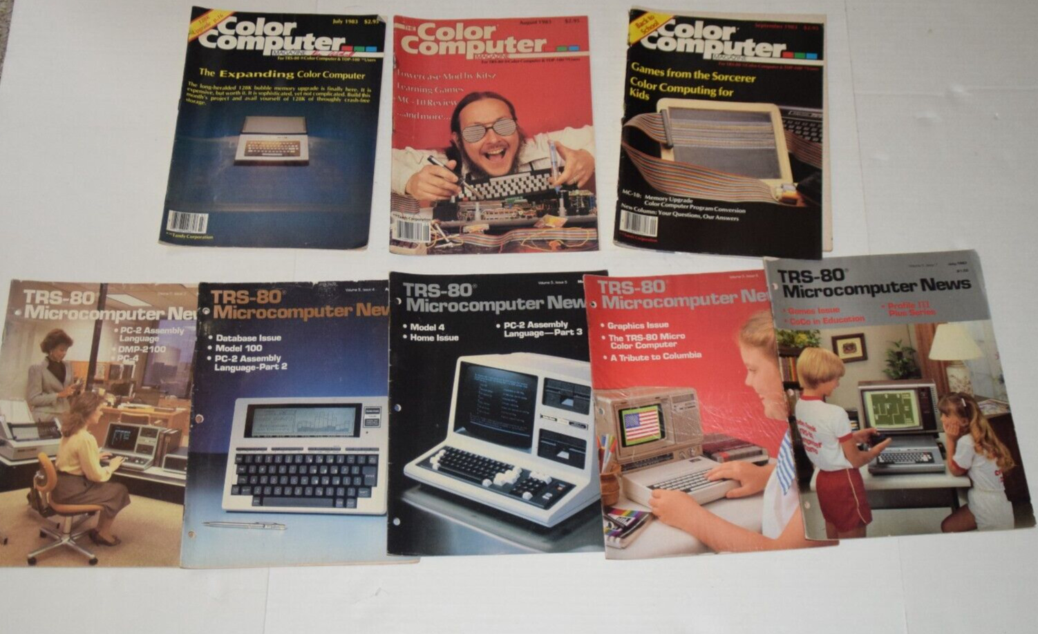 Lot of 8 Vintage TRS-80 Microcomputer News & The Color Computer Magazine