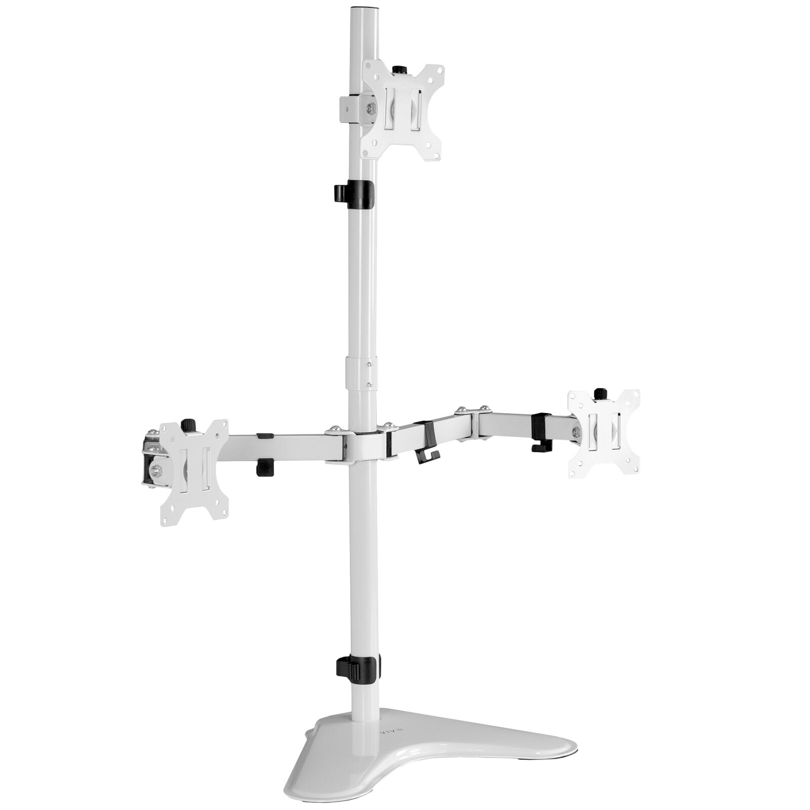 VIVO White Triple Monitor Desk Stand, Adjustable Mount for 3 Screens up to 30\