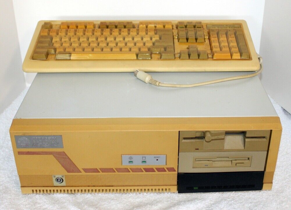 Vintage Citizen Mate/12 Desktop Computer w/ Keyboard ~ No Power Cord or Monitor