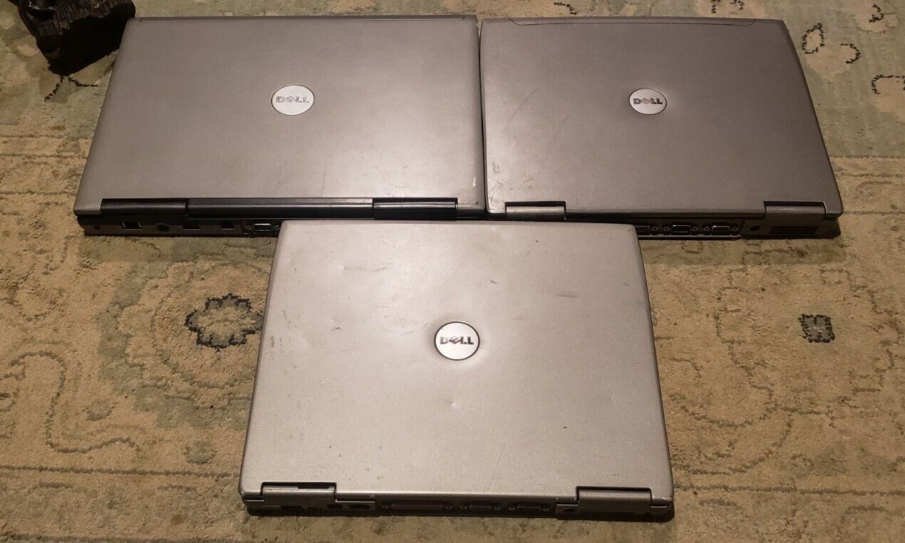 Lot of 3 Broken Dell Latititude D-Series Laptops D830, D620, D600
