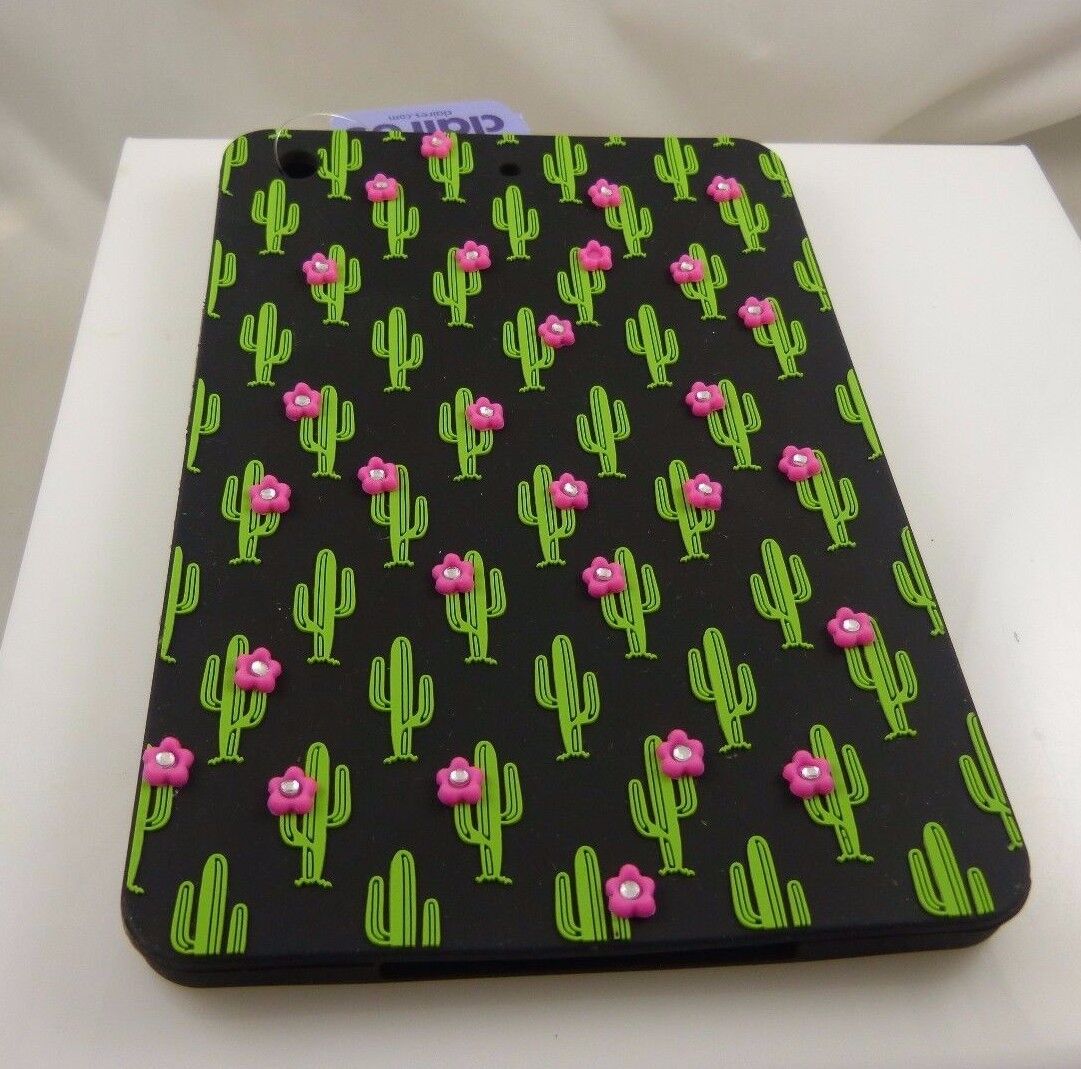 for Ipad mini , cover cactus  design  bling black background green and pick
