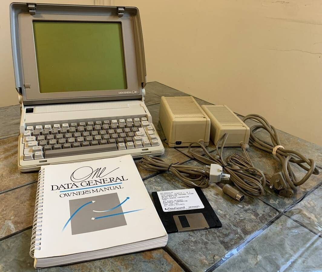 vintage 80s Data General One Computer Model 2247 Early Portable Laptop Computer