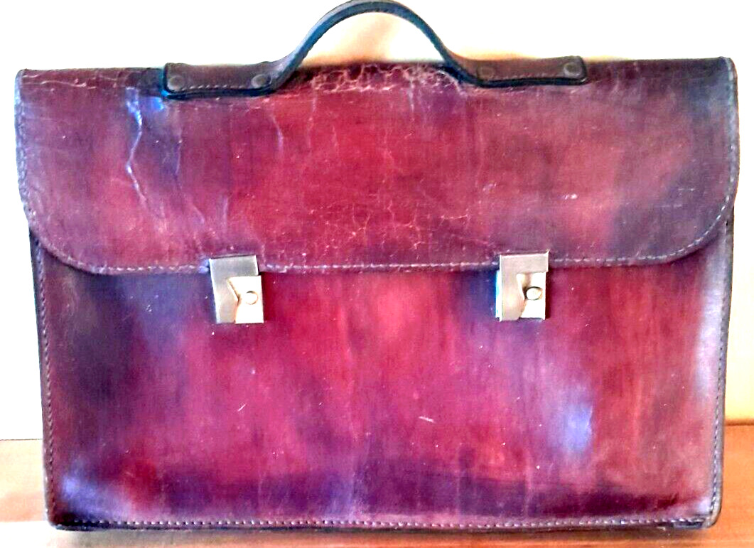 Antique  Vintage Leather Breifcase Makes good Laptop Case