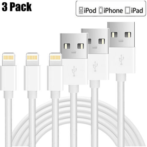 3 Cables 1m 2m 3m Long iPhone Charger for Apple iPhone 12 11 X 13 iPad USB Cable