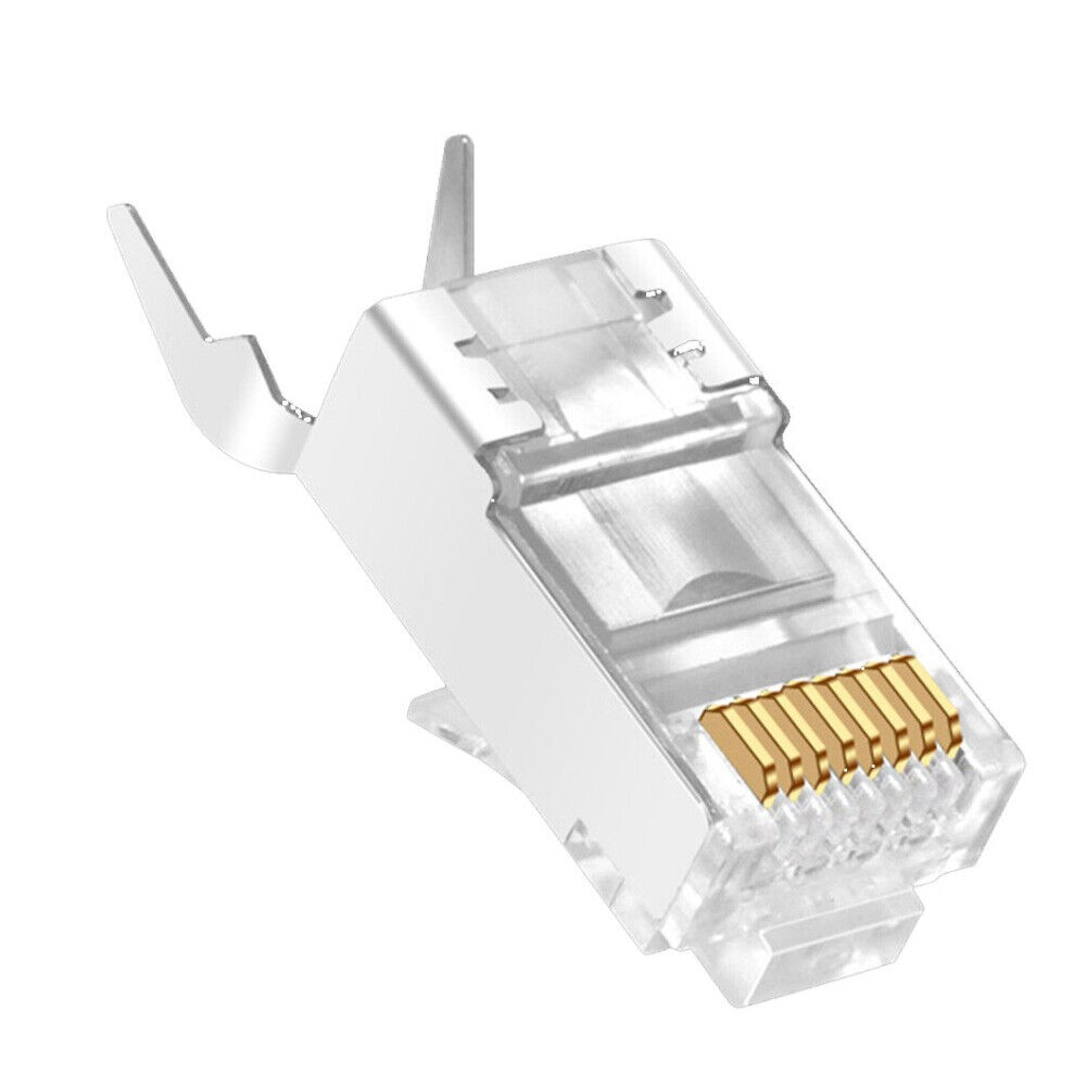 CAT7 Crystal Head Dovetail Clip Plug RJ45 Connector Network Cable Adapter