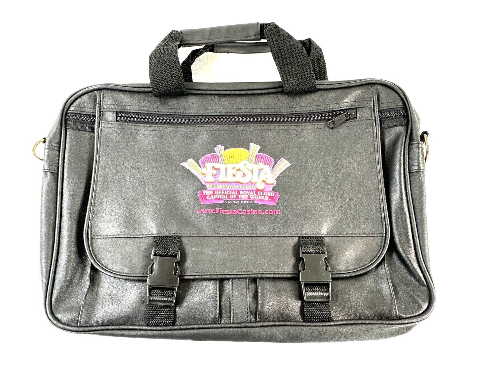 Vegas Henderson Fiesta Casino Hotel Leather Laptop Case Bag Rare Travel Bag