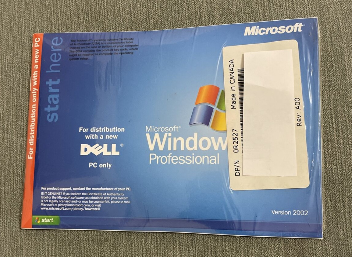 Vintage Windows XP Professional 2002 Version *BRAND NEW SEALED