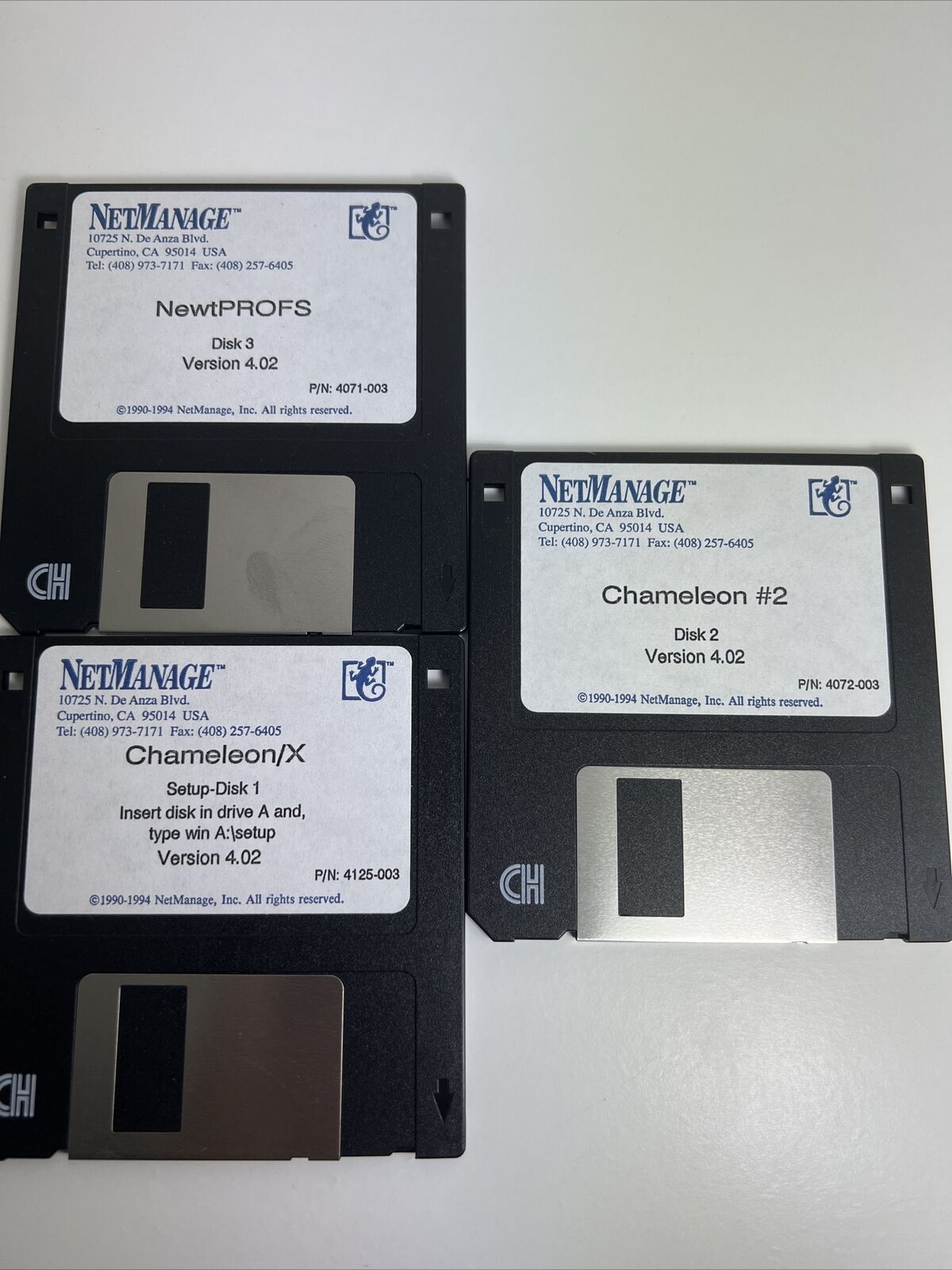 Set of Vintage 1994 NetMage NewtPROFS, Chameleon, 3 Floppy Disks