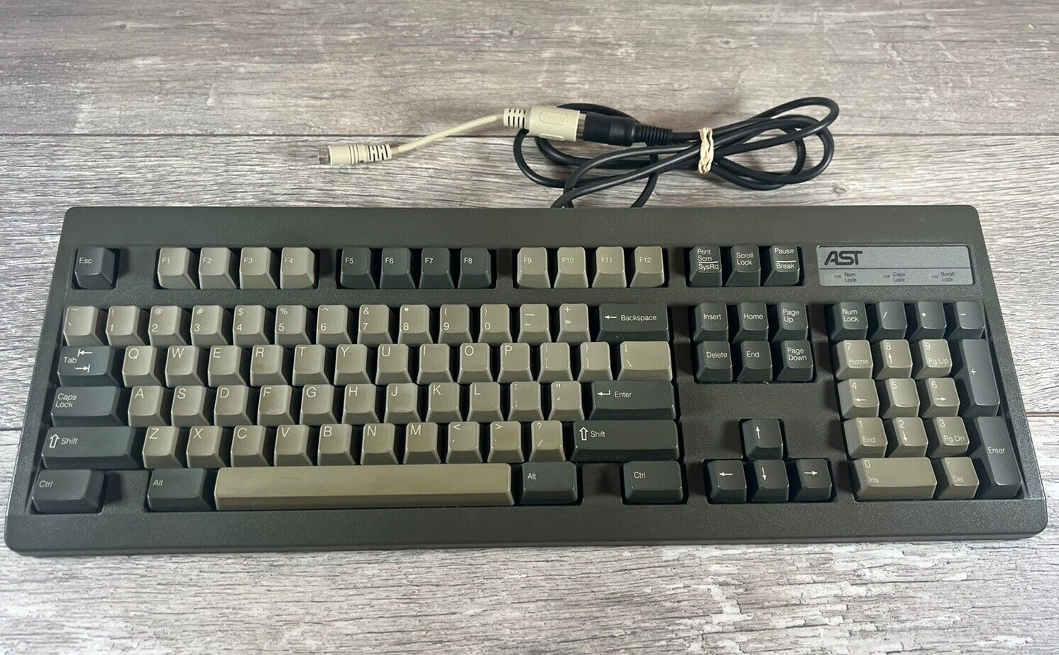 VTG Rare AST KB101 Mechanical Keyboard Gray Wired 5 Pin S/N 82130907
