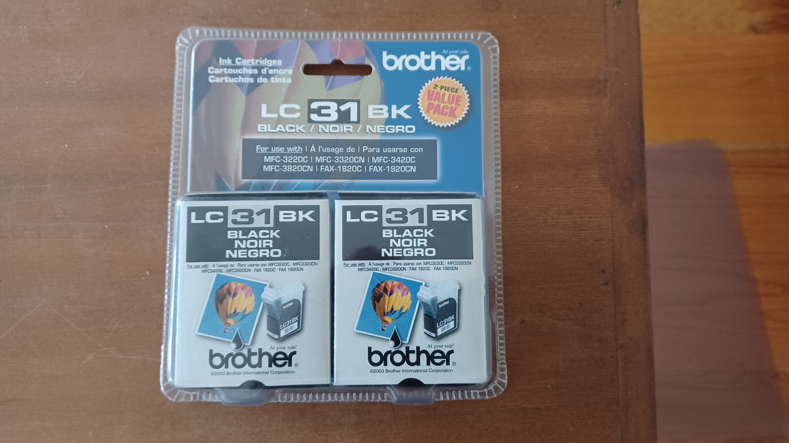 Genuine Brother LC31BK 2 Ink Cartridges Factory Sealed Original OEM