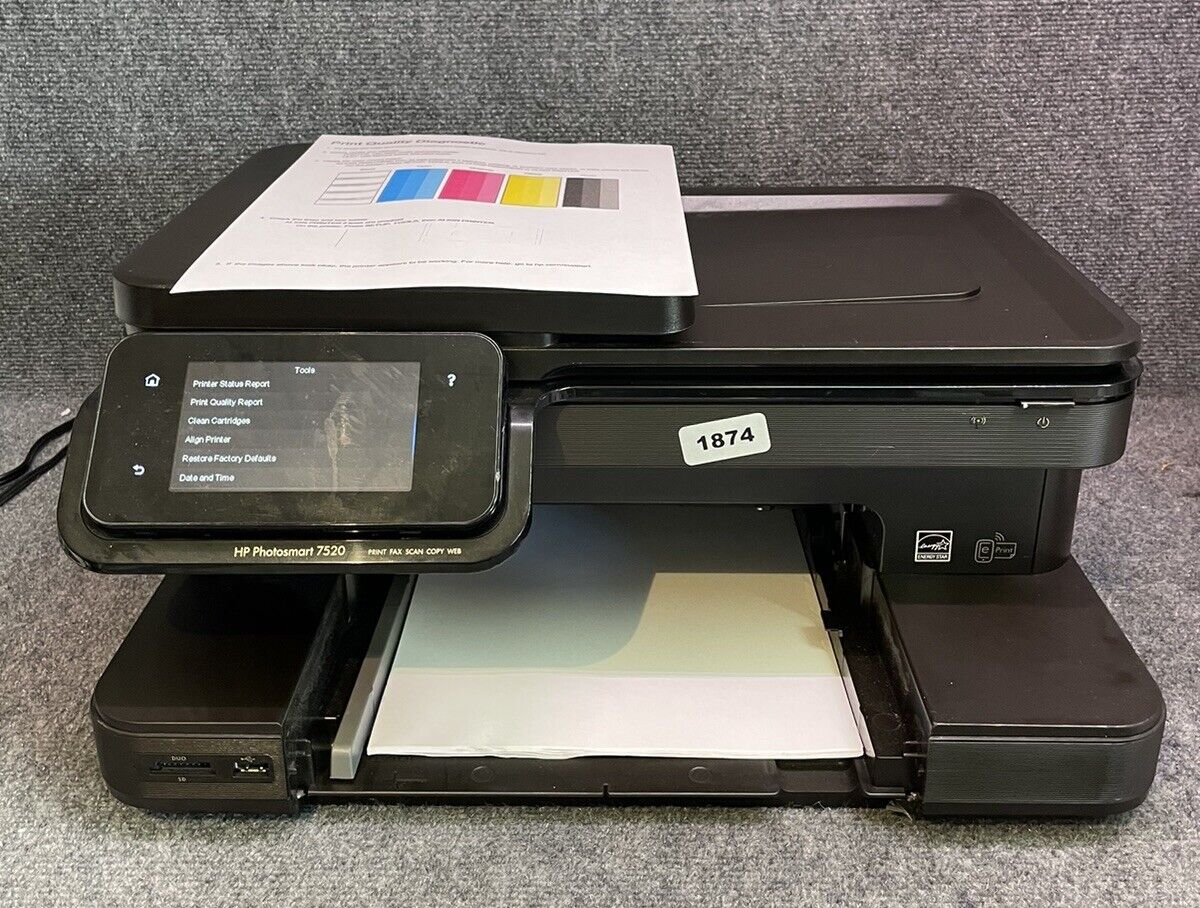 HP Photosmart 7520 All-In-One Inkjet Printer Scan Fax Copy