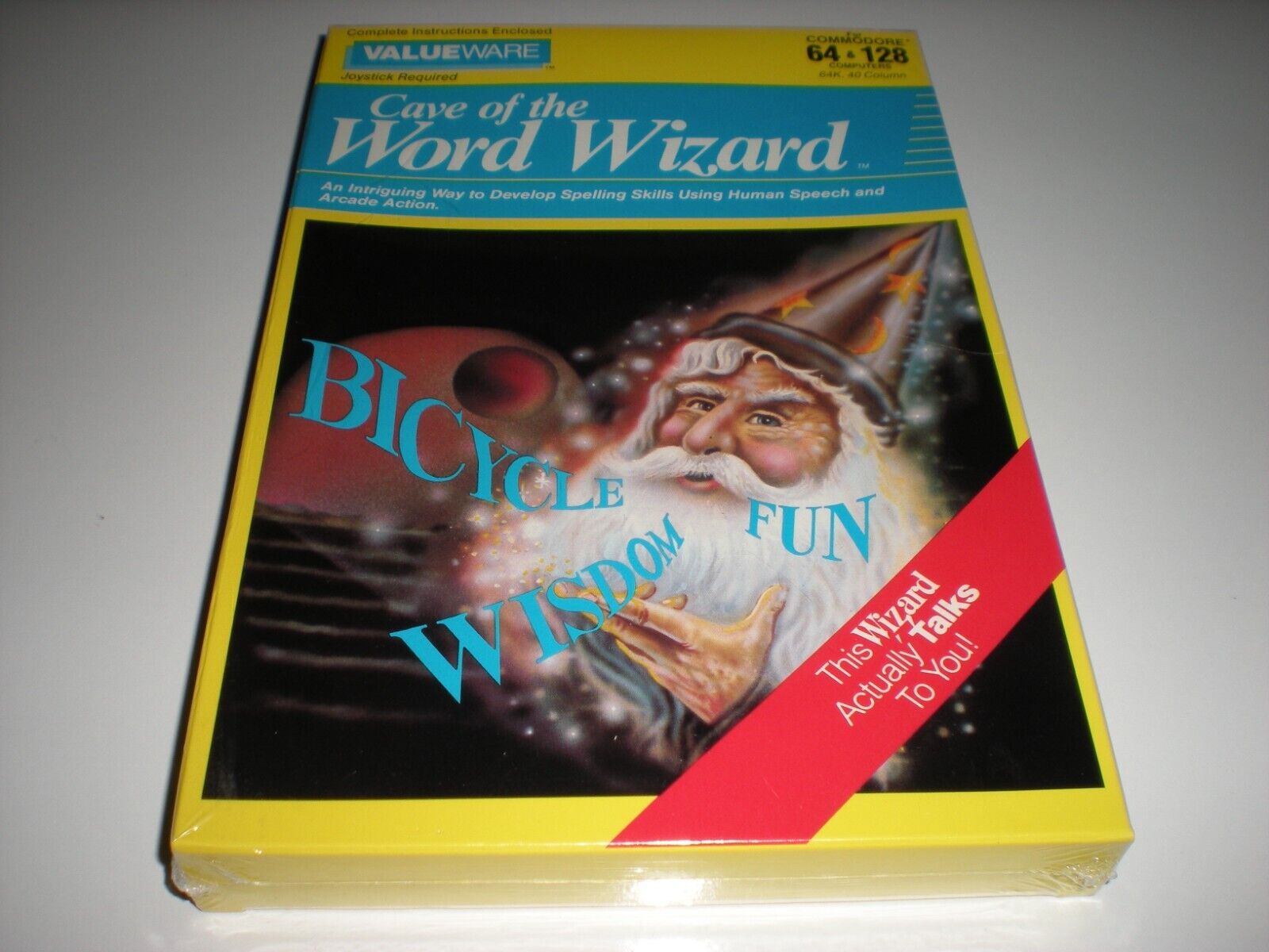 Cave of the Word Wizard spelling game for Commodore with speech Rare. Unopened.