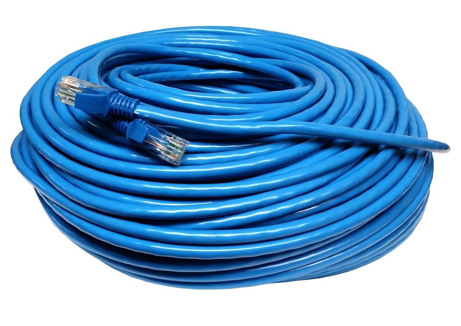 2 X 50\' FT Feet CAT6 CAT 6 RJ45 Ethernet Network LAN Patch Cable Cord  - Blue