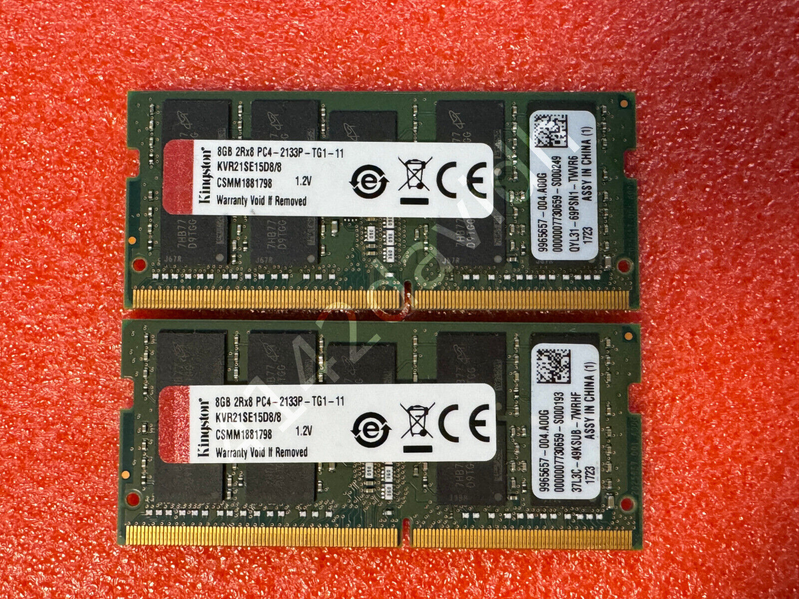 Kingston ECC 16GB (2X8GB) PC4-2133 DDR4-17000 server RAM KVR21SE15D8/8
