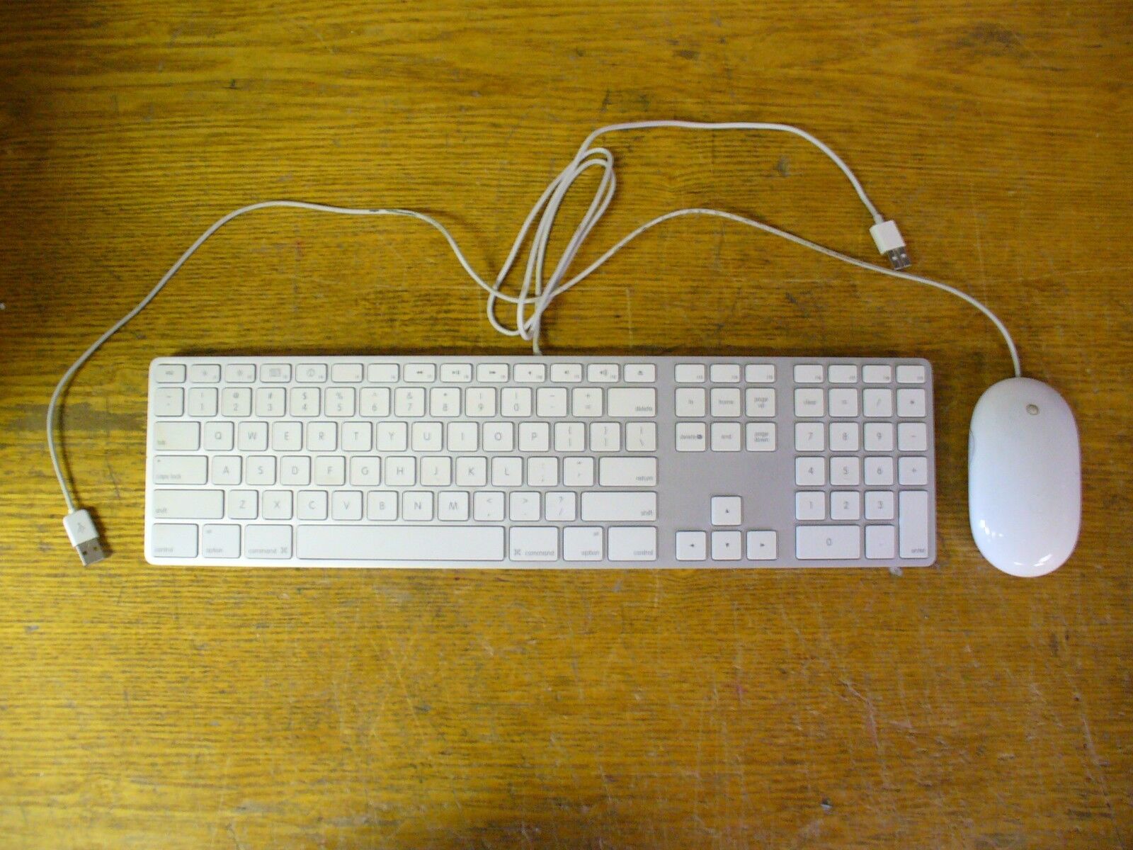 Apple White Aluminum USB Wired Keyboard Mighty Mouse iMAC G4 G5 eMAC A1152 A1243