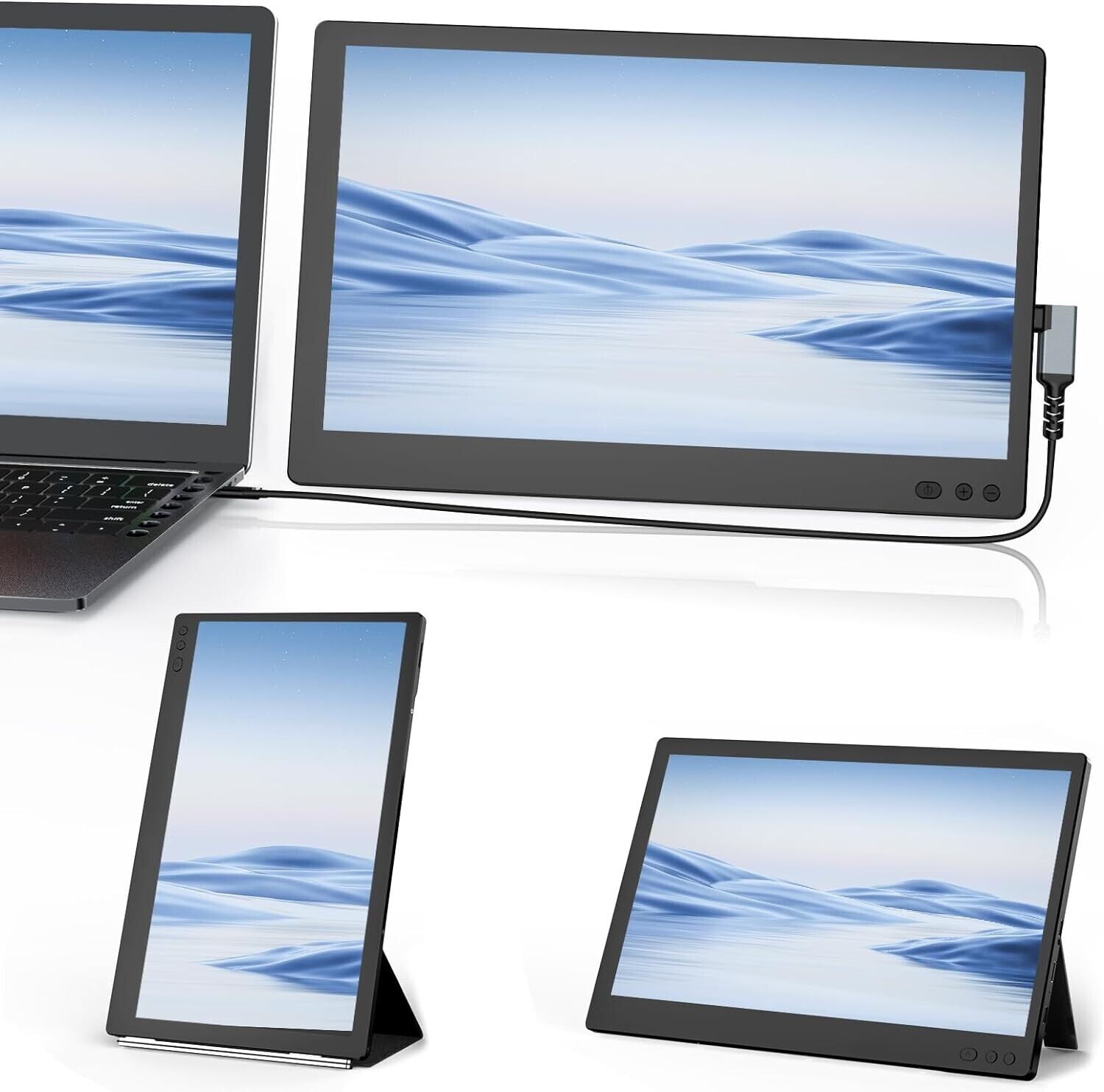 Laptop Screen Extender, Portable Monitor Laptop Monitor, 1080P FHD Dual Extender