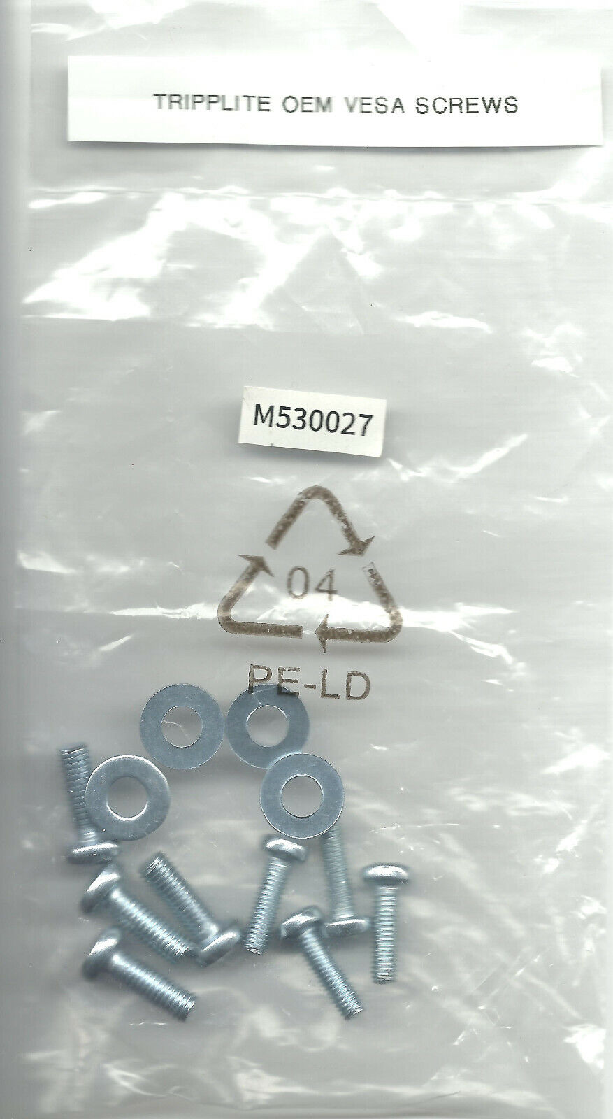 8 VESA Screws M4X14 (x4) + M5X14 (x4) & D5 Washers (x4) OEM Tripp Lite Package M