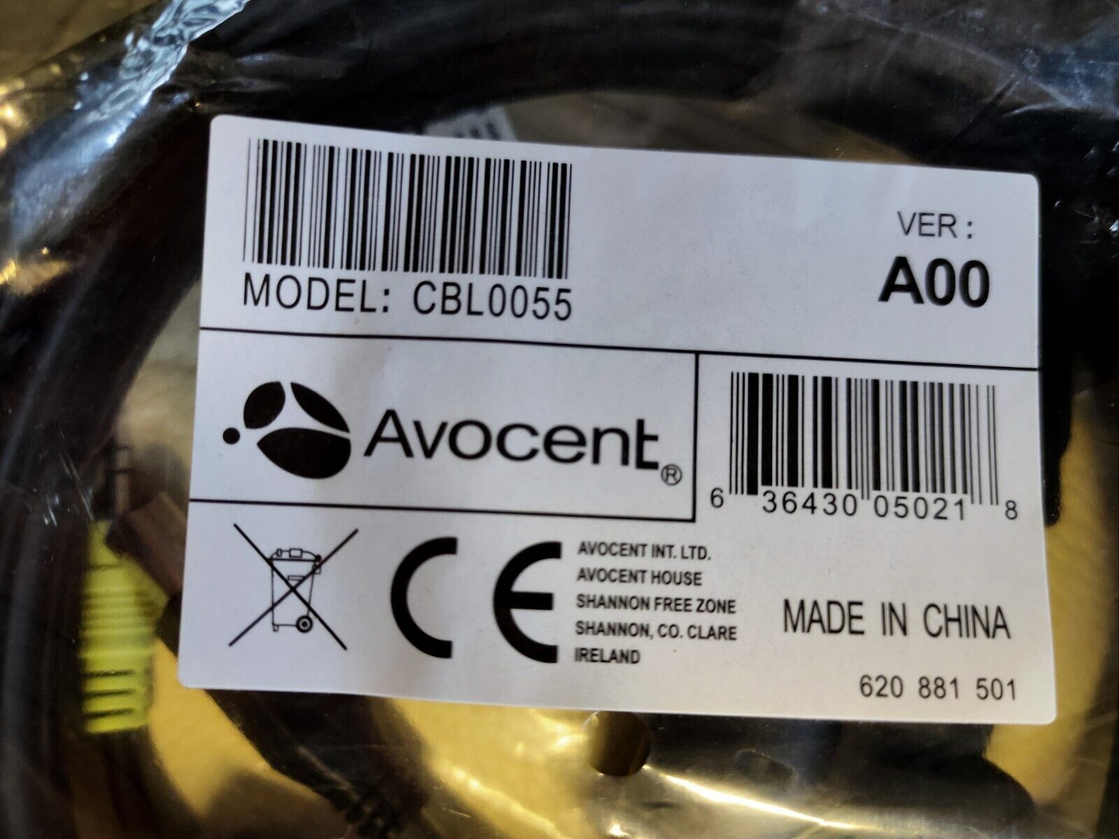 AVOCENT 6-Foot KVM Cable with DVI-D USB Keyboard & Mouse & Audio (CBL0055), NEW