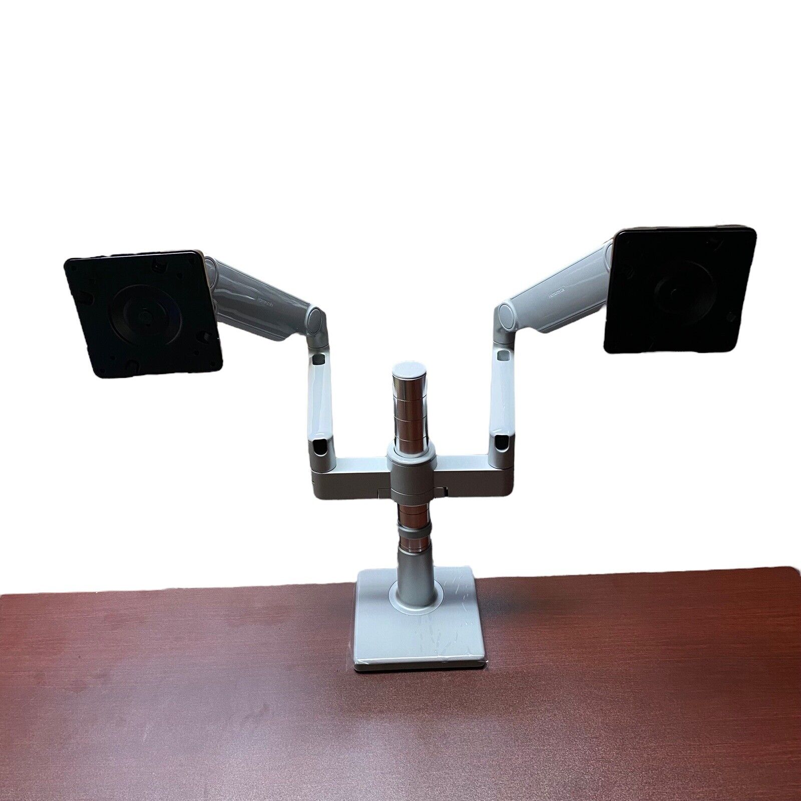 NEW HUMANSCALE M/FLEX M2.1 DUAL MONITOR ARMS DESK CLAMP MOUNT SILVER GREY $900+