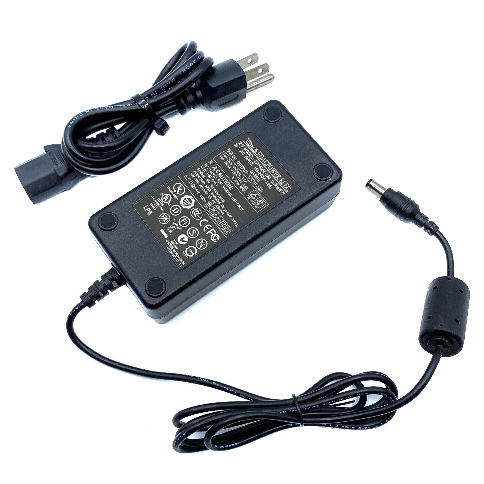 Genuine Edac AC Adapter For AG Neovo F-417 F-419 M-15 S15T LCD Monitors w/Cord
