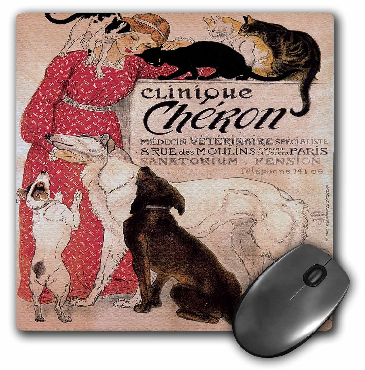 3dRose Vintage Art Nouveau Clinique Cheron Paris France Poster MousePad