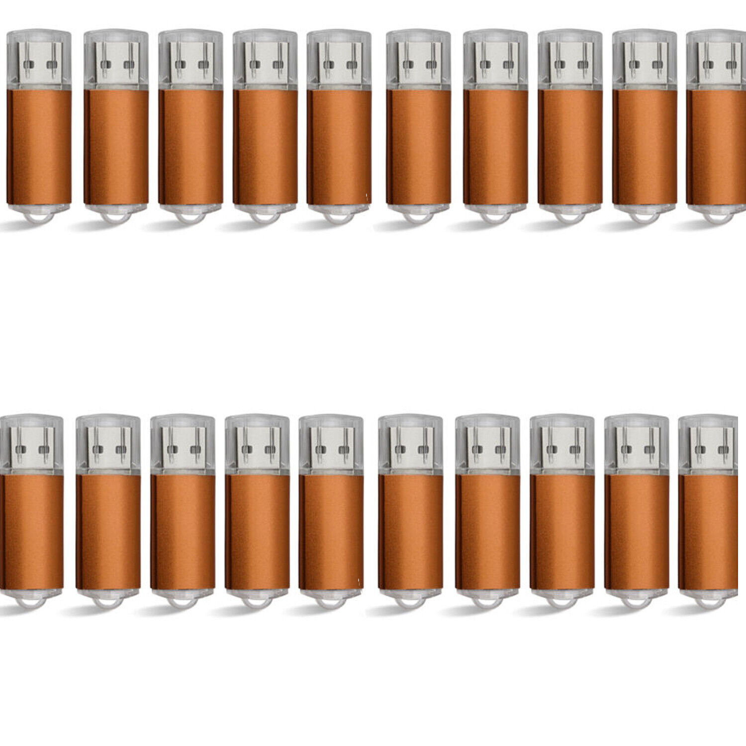 Orange 16GB 20PCS USB 2.0 Metal Rectangle USB Flash Drive Memory Stick PenDrive 