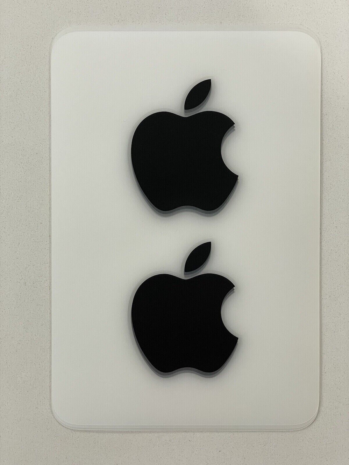 3x Set Black Apple Logo Sticker Decal - Genuine OEM - Includes 6 Large Stickers