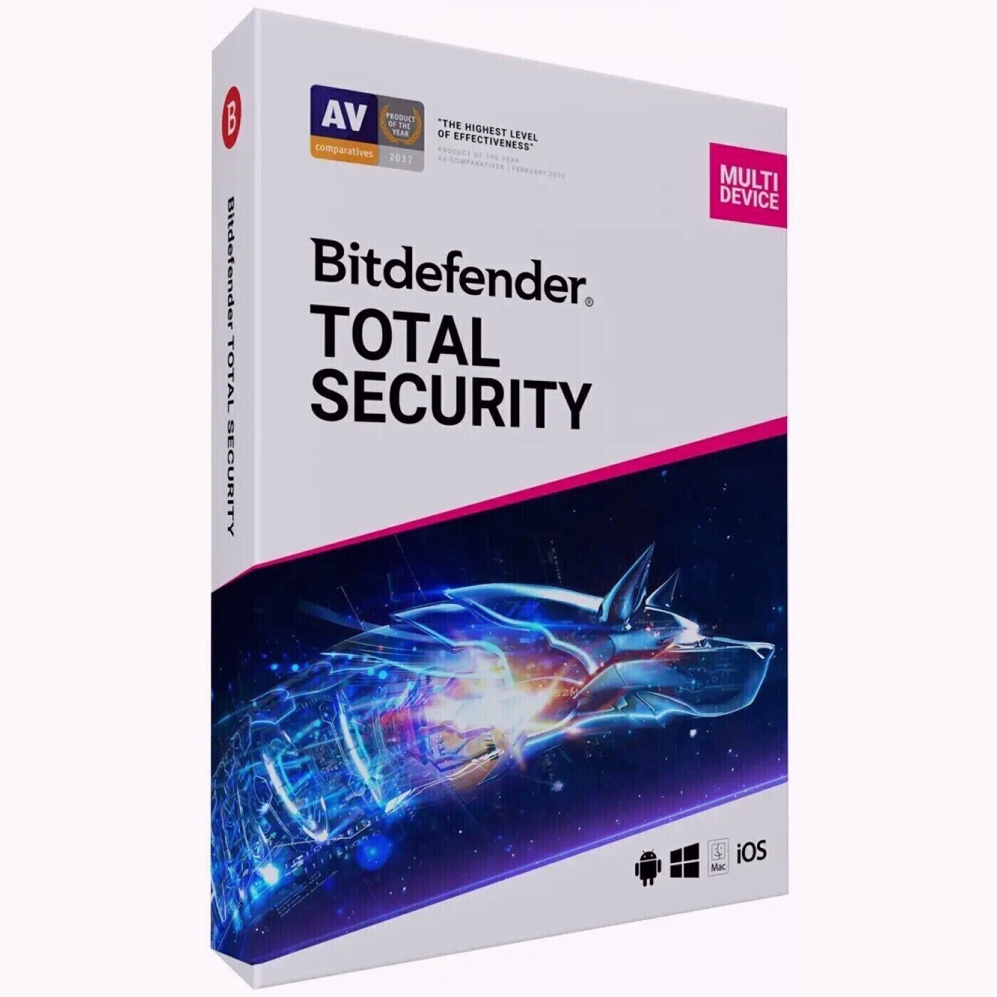 Bitdefender Total Security 2024 - 3 Years 1 WINDOWS  Device Protection