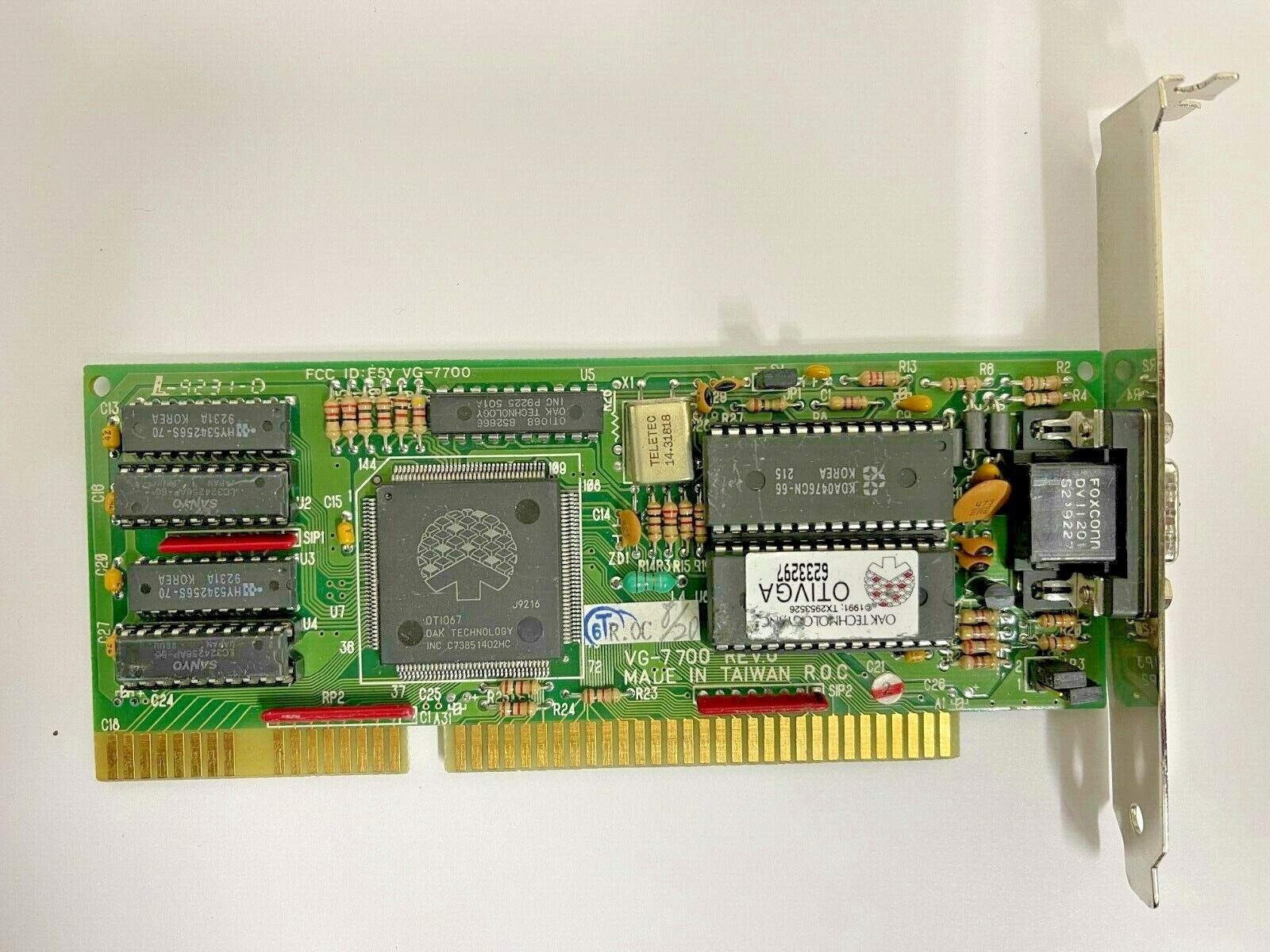 VINTAGE 1992 DFI VG-7700 OAK  OTI067 512K ISA VGA CARD FCC: E57VG-7700 MXB18