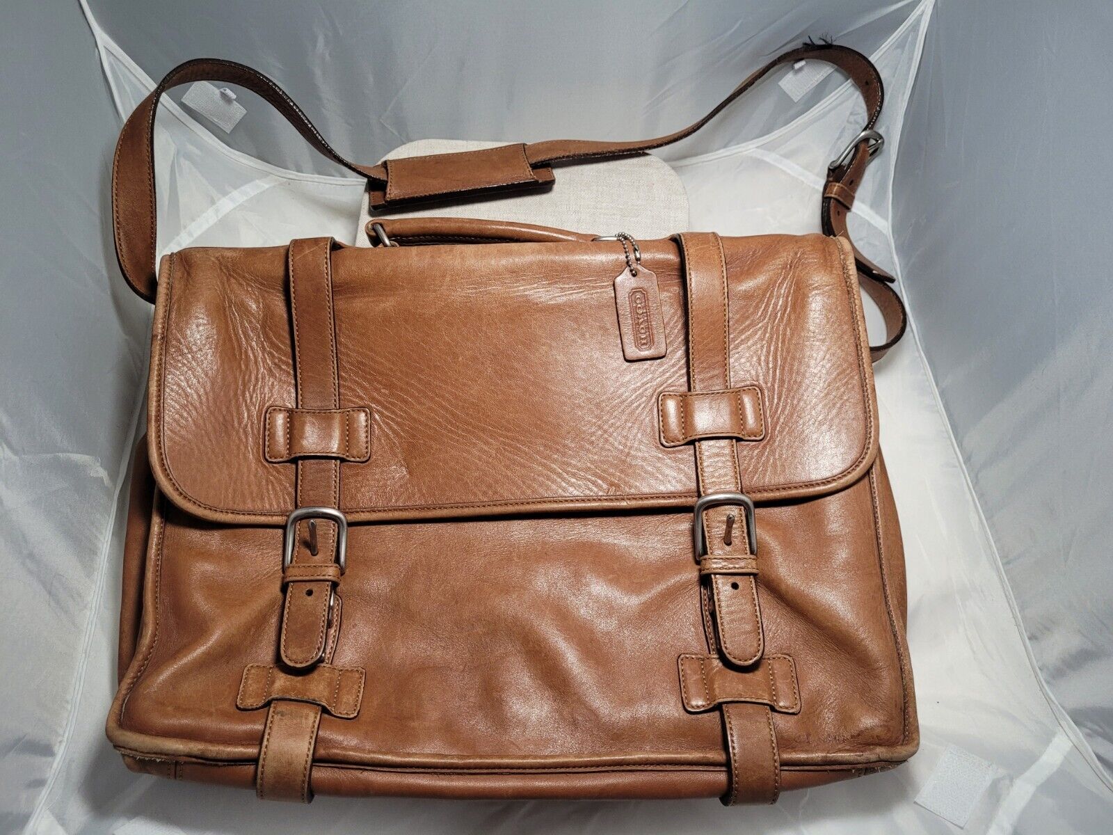 Authentic Vintage Coach Madison British Tan Leather Briefcase/Laptop Bag #5325