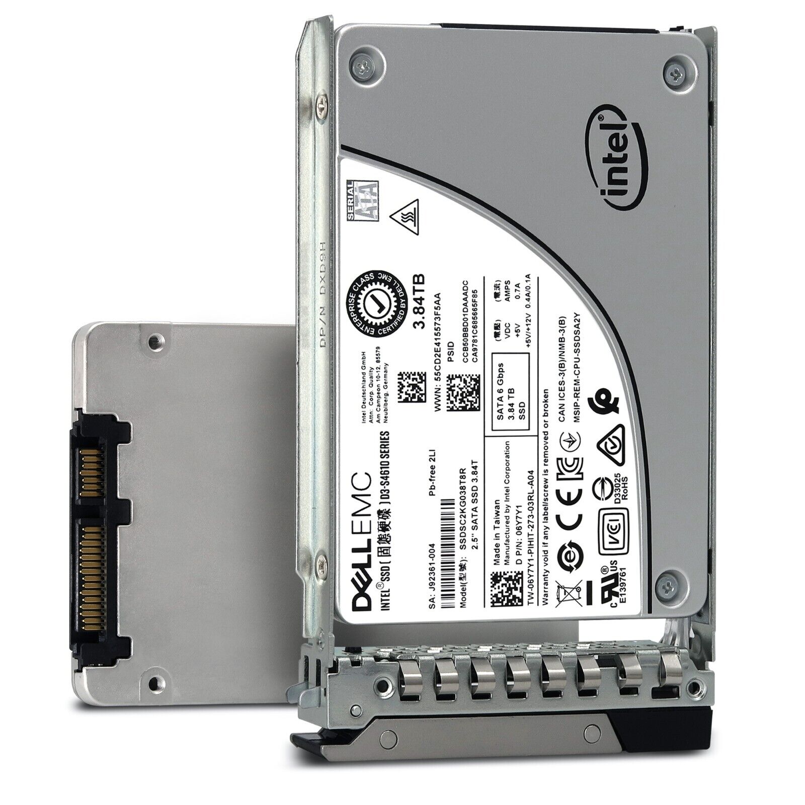 Dell 345-BDRO 3.84TB SATA 6Gb/s 2.5-inch Enterprise SSD in a G14/15/16 Tray