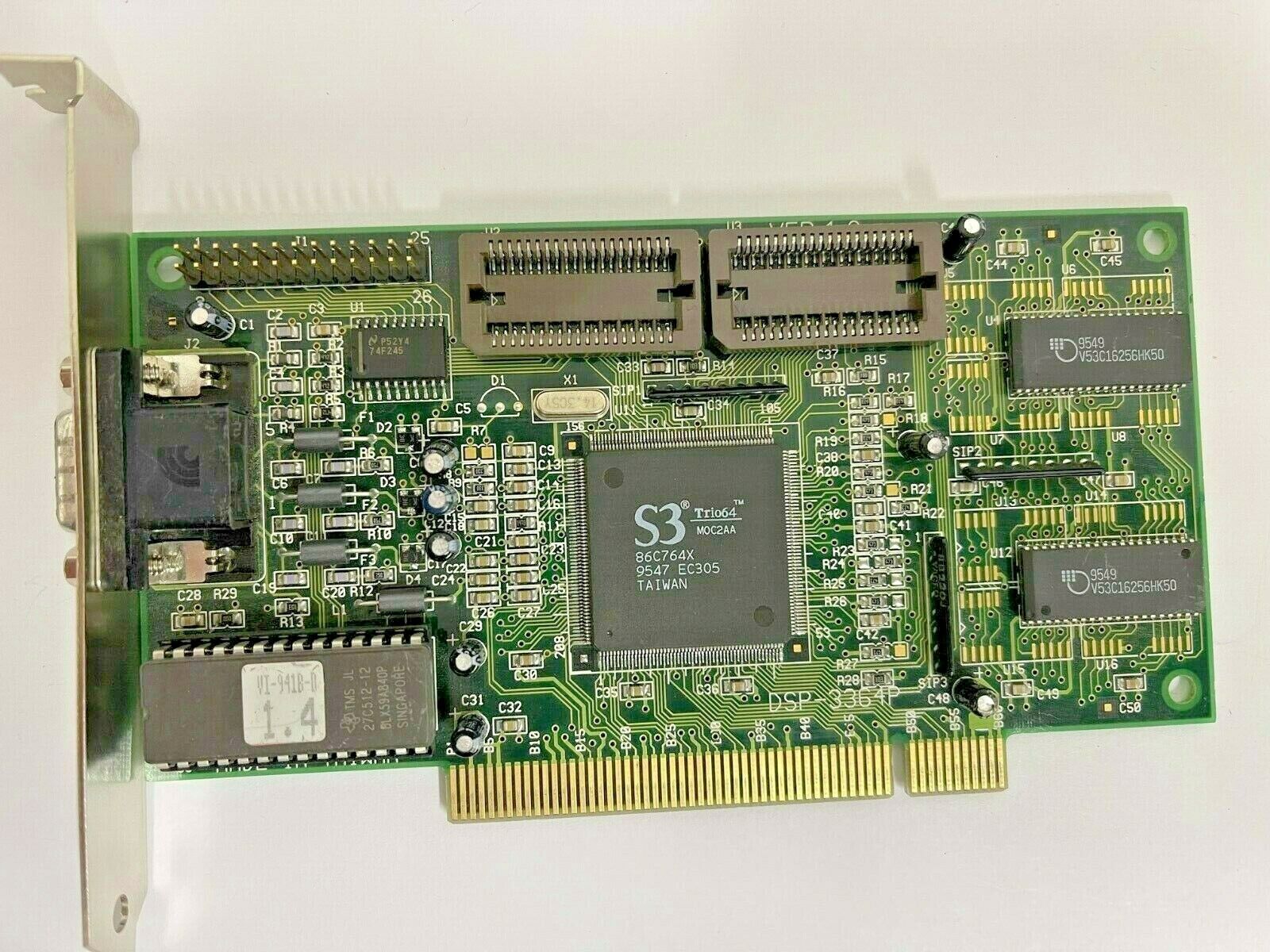 VINTAGE EXPERT COLOR DSP-3364P S3 TRIO64 1 MB PCI VGA CARD FCC LUTDSP3364P MXB30