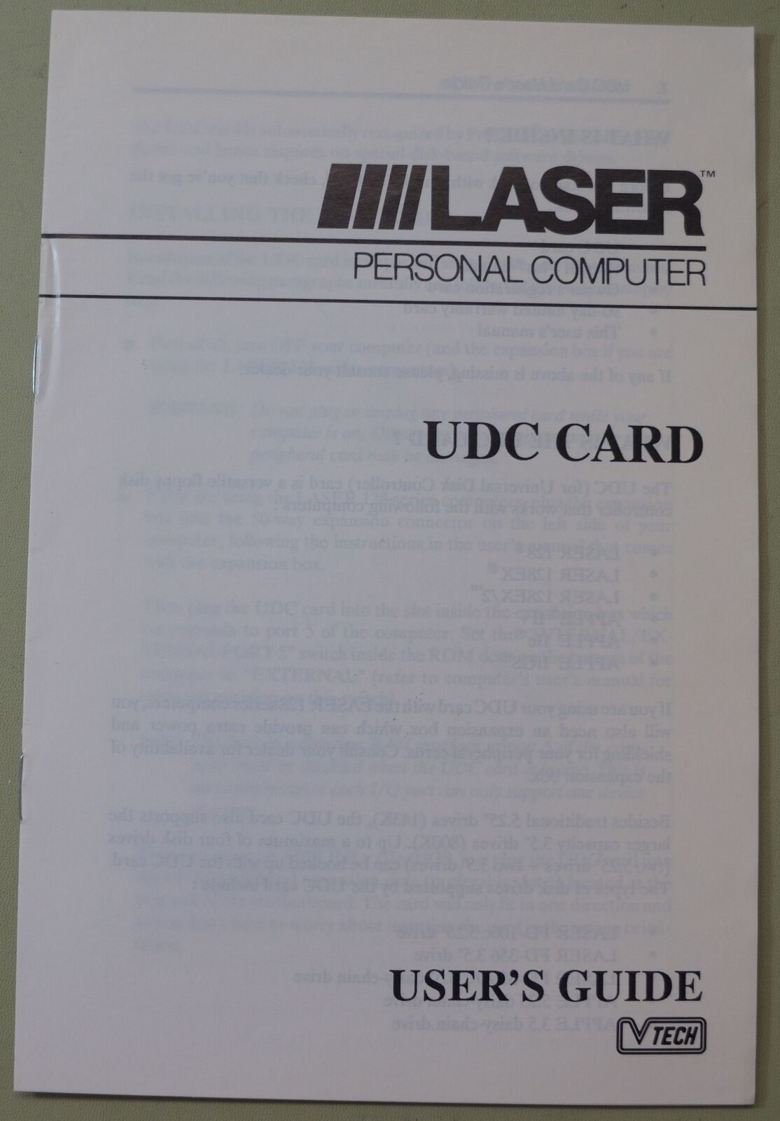 Laser Personal Computer UDC Card for Laser 128 or Apple II Plus - User\'s Guide 