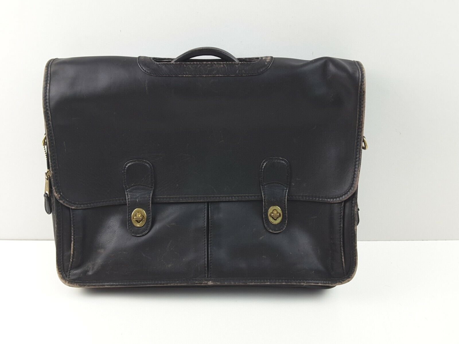 Vintage Coach Briefcase Laptop Bag Black with Strap and Dustbag