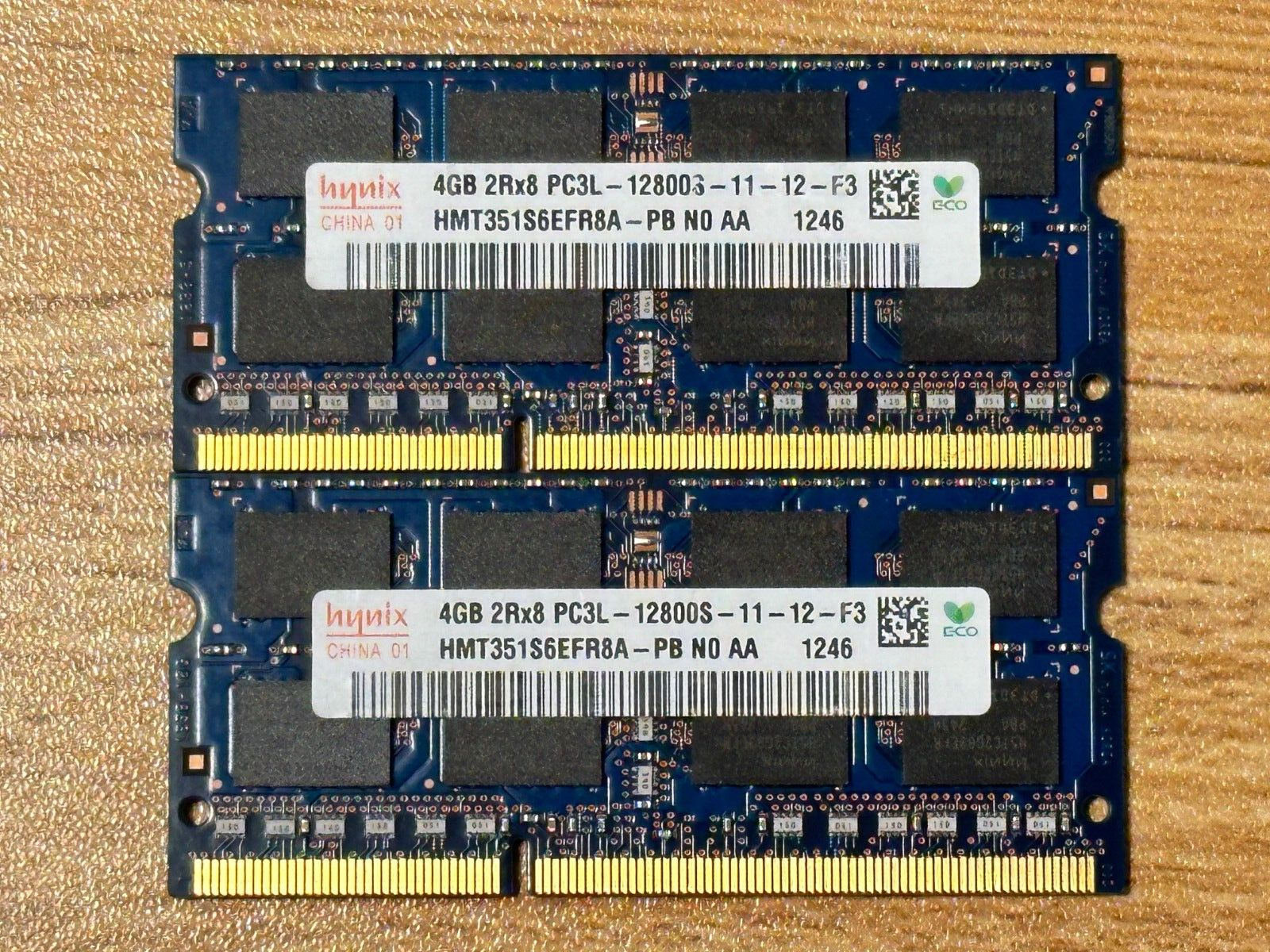 Hynix 8GB (2x4GB) 2Rx8 PC3L-12800S LAPTOP RAM HMT351S6EFR8A-PB